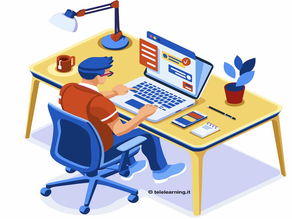 studente al computer